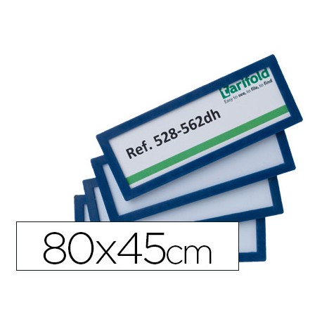 MARCO IDENTIFICACION TARIFOLD ADHESIVO 80X45 MM AZUL PACK DE 4 UNIDADES