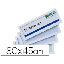 MARCO IDENTIFICACION TARIFOLD ADHESIVO 80X45 MM BLANCO PACK DE 4 UNIDADES