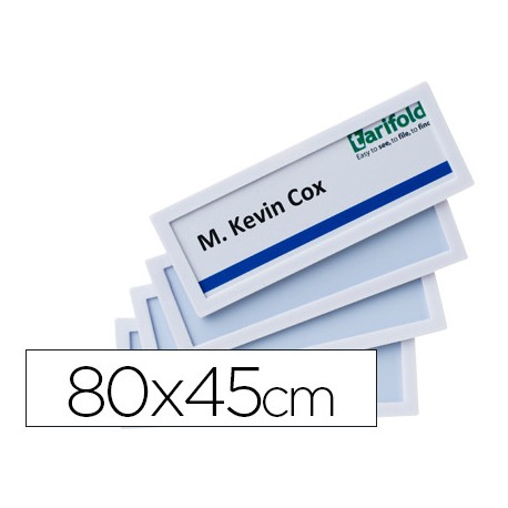 MARCO IDENTIFICACION TARIFOLD ADHESIVO 80X45 MM BLANCO PACK DE 4 UNIDADES