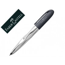 BOLIGRAFO FABER CASTELL N'ICE PEN ERGONOMICO CUERPO CROMADO BRILLANTE/ANTRACITA TINTA COLOR NEGRO