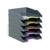 BANDEJA SOBREMESA DURABLE PLASTICO GRIS 255X55X330 MM PACK DE 5 UNIDADES