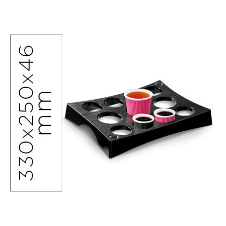 BANDEJA PORTAVASOS CEP CAPACIDAD 11 VASOS COLOR NEGRA 330X250X46 MM