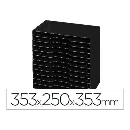 ARCHIVADOR MODULAR CEP POLIESTIRENO NEGRO 12 CASILLAS 353X250X353 MM