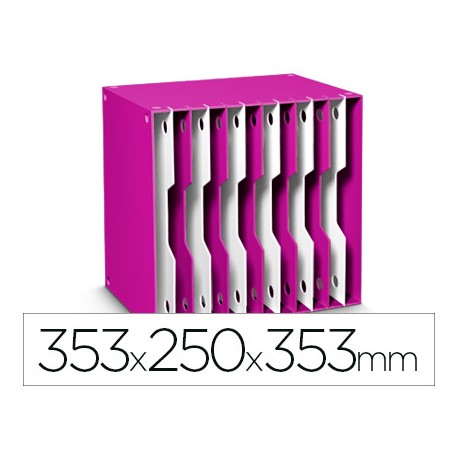 ARCHIVADOR MODULAR CEP POLIESTIRENO ROSA/BLANCO 12 CASILLAS 353X250X353 MM