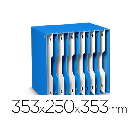 ARCHIVADOR MODULAR CEP POLIESTIRENO AZUL/BLANCO 12 CASILLAS 353X250X353 MM