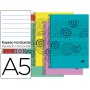 BLOC ESPIRAL LIDERPAPEL A5 MICRO IMAGINE TAPA POLIPROPILENO 160H 60G HORIZONTAL 5 BANDA6 TALADROS CO