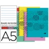 BLOC ESPIRAL LIDERPAPEL A5 MICRO IMAGINE TAPA POLIPROPILENO 160H 60G HORIZONTAL 5 BANDA6 TALADROS CO