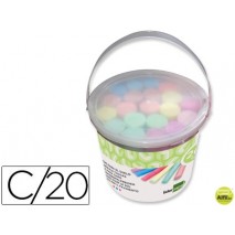 TIZA COLOR LIDERPAPEL PARA SUELO CUBILETE DE 20 UNIDADES COLORES SURTIDOS