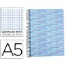 BLOC ESPIRAL LIDERPAPEL A5 MICRO MULTILIDER TAPA FORRADA 140H 80G CUADRO 5 MM 5 BANDAS 6 TALADROS CE