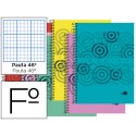 BLOC ESPIRAL LIDERPAPEL FOLIO IMAGINE TAPA POLIPROPILENO 80H 60G RAYADO N§ 46 COLORES SURTIDOS
