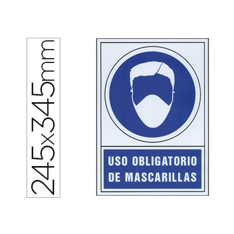 PICTOGRAMA SYSSA SEÑAL DE OBLIGACION USO OBLIGATORIO DE MASCARILLA EN PVC 245 X 345 MM