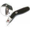 CUTER Q-CONNECT SX72 METALICO ANCHO NEGRO Y GRIS CON MANGO DE PLASTICO Y COMPARTIMENTO PARA CUCHILLA