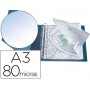 FUNDA MULTITALADRO Q-CONNECT DIN A3 APAISADA 80 MICRAS CRISTAL CON APERTURA SUPERIOR - BOLSA DE 10