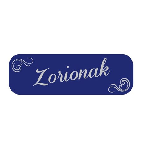 ETIQUETA ARGUVAL ZORIONAK AZUL 15 X 45 MM ROLLO DE 250 UNIDADES EUSKERA