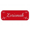 ETIQUETA ARGUVAL ZORIONAK ROJA 15 X 45 MM ROLLO DE 250 UNIDADES EUSKERA