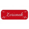 ETIQUETA ARGUVAL ZORIONAK ROJA 15 X 45 MM ROLLO DE 250 UNIDADES EUSKERA