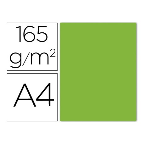 PAPEL COLOR LIDERPAPEL A4 165G/M LIMA PACK DE 9 UNIDADES