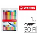 ROTULADOR STABILO ACUARELABLE PEN 68 ESTUCHE DE 24 COLORES ESTANDAR + 6 COLORES NEON