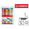 ROTULADOR STABILO ACUARELABLE PEN 68 ESTUCHE DE 24 COLORES ESTANDAR + 6 COLORES NEON