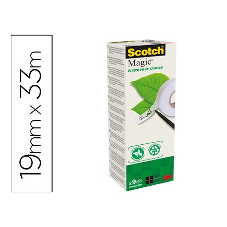 CINTA ADHESIVA SCOTCH MAGIC 33X19 MM PACK DE 9 ROLLOS