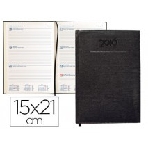 AGENDA ENCUADERNADA LIDERPAPEL CRETA 15X21 CM 2016 SEMANA VISTA COLOR NEGRO PAPEL 70 GRS AHUESADO