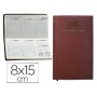 AGENDA ENCUADERNADA LIDERPAPEL CRETA 8X15 CM 2016 SEMANA VISTA COLOR MARRONOSCURO PAPEL 70 GRS