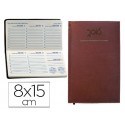 AGENDA ENCUADERNADA LIDERPAPEL CRETA 8X15 CM 2016 SEMANA VISTA COLOR MARRONOSCURO PAPEL 70 GRS