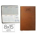 AGENDA ENCUADERNADA LIDERPAPEL CRETA 8X15 CM 2016 SEMANA VISTA COLOR MARRON PAPEL 70G