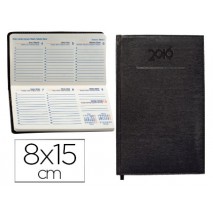 AGENDA ENCUADERNADA LIDERPAPEL CRETA 8X15 CM 2016 SEMANA VISTA COLOR NEGRO PAPEL 70 GRS