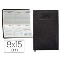 AGENDA ENCUADERNADA LIDERPAPEL CRETA 8X15 CM 2016 SEMANA VISTA COLOR NEGRO PAPEL 70 GRS