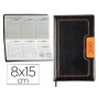 AGENDA ENCUADERNADA LIDERPAPEL DORIOS 8X15 CM 2016 SEMANA VISTA COLOR NEGRO Y NARANJA PAPEL 70 GRS