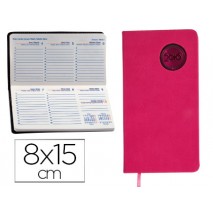 AGENDA ENCUADERNADA LIDERPAPEL KILKIS 8X15 CM 2016 SEMANA VISTA COLOR ROSA PAPEL 70 GRS