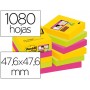 BLOC DE NOTAS ADHESIVAS QUITA Y PON POST-IT SUPER STICKY 47,6X47,6 MM CON 90 HOJAS PACK DE 12 BLOC C