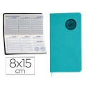 AGENDA ENCUADERNADA LIDERPAPEL KILKIS 8X15 CM 2016 SEMANA VISTA COLOR TURQUESA PAPEL 70