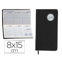 AGENDA ENCUADERNADA LIDERPAPEL KILKIS 8X15 CM 2016 SEMANA VISTA COLOR NEGRO PAPEL 70 GRS