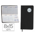 AGENDA ENCUADERNADA LIDERPAPEL KILKIS 8X15 CM 2016 SEMANA VISTA COLOR NEGRO PAPEL 70 GRS