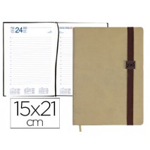 AGENDA ENCUADERNADA LIDERPAPEL LARISIS 15X21 CM 2016 DIA PAGINA COLOR BEIGE PAPEL 70 GRS