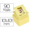 BLOC DE NOTAS ADHESIVAS QUITA Y PON POST-IT SUPER STICKY RAYADO 76X76 MM 90 HOJAS Z-NOTES AMARILLO C