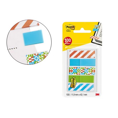 BANDERITAS SEPARADORAS POST-IT 684-GE05-EU DECORADAS PEQUEÑAS 11,9 X 43,20 MM BLISTER DE 100 UNIDADE
