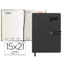 AGENDA ENCUADERNADA LIDERPAPEL MINOA 15X21 CM 2016 DIA PAGINA COLOR NEGRO PAPEL 70G