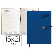 AGENDA ENCUADERNADA LIDERPAPEL MINOA 15X21 CM 2016 DIA PAGINA COLOR AZUL PAPEL 70G