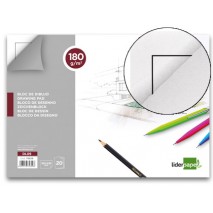 BLOC DIBUJO LIDERPAPEL LINEAL ENCOLADO 230X325MM 20 HOJAS 180 G/M2 CON RECUADRO