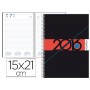 AGENDA DE ESPIRAL LIDERPAPEL SYROS 15X21 CM 2016 DIA PAGINA SIMPLE ESPIRAL COLOR NEGRO