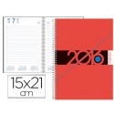 AGENDA DE ESPIRAL LIDERPAPEL SYROS 15X21 CM 2016 DIA PAGINA SIMPLE ESPIRAL COLOR ROJO