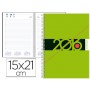AGENDA DE ESPIRAL LIDERPAPEL SYROS 15X21 CM 2016 DIA PAGINA SIMPLE ESPIRAL COLOR VERDE
