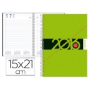 AGENDA DE ESPIRAL LIDERPAPEL SYROS 15X21 CM 2016 DIA PAGINA SIMPLE ESPIRAL COLOR VERDE