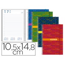AGENDA DE ESPIRAL LIDERPAPEL SANTORINI 10,5X14,8 CM 2016 DIA PAGINA COLORES SURTIDOS PAPEL 60G