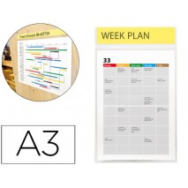 FUNDA DE PRESENTACION TARIFOLD ADHESIVA REPOSICIONABLE DIN A3 HORIZONTAL TRANSPARENTE