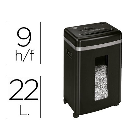 DESTRUCTORA DE DOCUMENTOS FELLOWES 450M CAPACIDAD DE CORTE 9 HOJAS DESTRUYE GRAPAS CLIPS TARJETAS DE