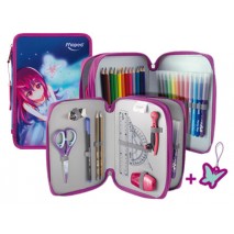 PLUMIER ESCOLAR MAPED DOBLE CREMALLERA BUTTERFLY 34 PIEZAS 2 PISOS